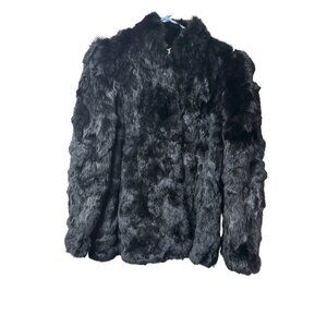 Somerset furs pure 100% rabbits fur large black
